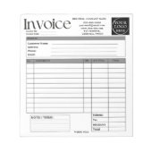 Custom Logo Small Business Invoice Sales Receipt O Notitieblok (Voorkant)