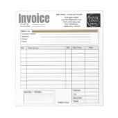 Custom Logo Small Business Invoice Sales Receipt O Notitieblok (Voorkant)
