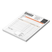 Custom Logo Small Business Invoice Sales Receipt O Notitieblok (Linkerzijde)