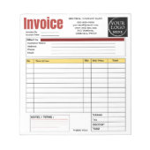 Custom Logo Small Business Invoice Sales Receipt O Notitieblok (Voorkant)