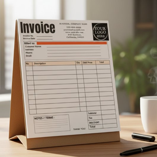 Custom Logo Small Business Invoice Sales Receipt O Notitieblok