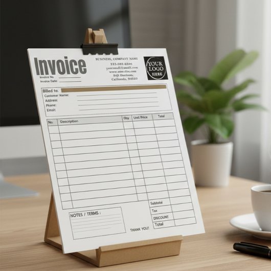 Custom Logo Small Business Invoice Sales Receipt O Notitieblok