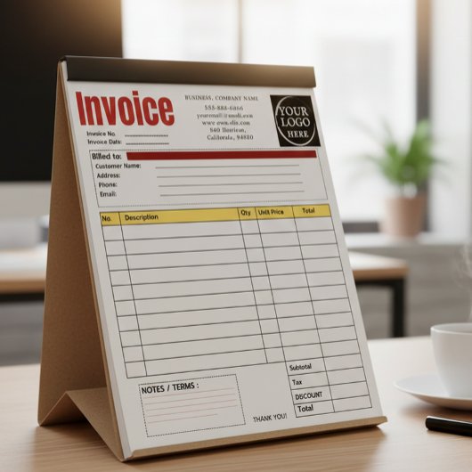 Custom Logo Small Business Invoice Sales Receipt O Notitieblok