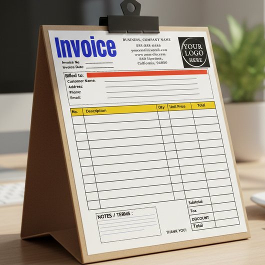 Custom Logo Small Business Invoice Sales Receipt O Notitieblok