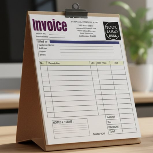 Custom Logo Small Business Invoice Sales Receipt O Notitieblok