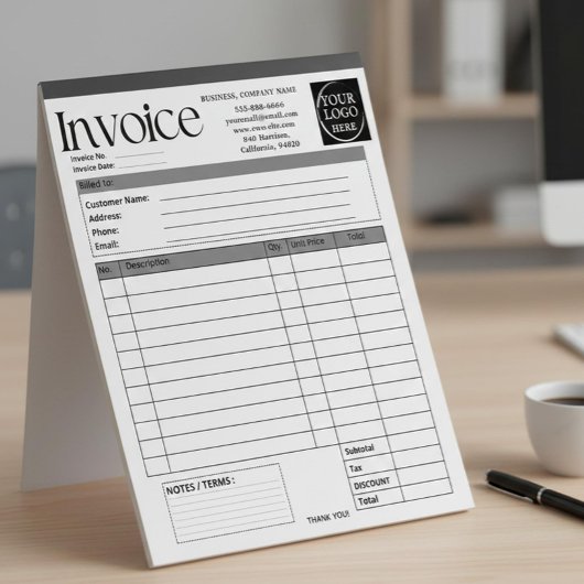 Custom Logo Small Business Invoice Sales Receipt O Notitieblok