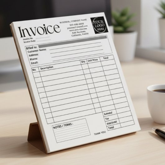 Custom Logo Small Business Invoice Sales Receipt O Notitieblok