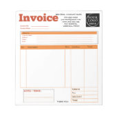 Custom Logo Small Business Invoice Sales Receipt O Notitieblok (Voorkant)