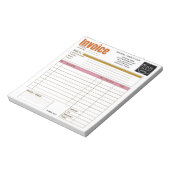 Custom Logo Small Business Invoice Sales Receipt O Notitieblok (Linkerzijde)