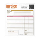 Custom Logo Small Business Invoice Sales Receipt O Notitieblok (Voorkant)