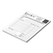 Custom Logo Small Business Invoice Sales Receipt O Notitieblok (Linkerzijde)