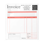 Custom Logo Small Business Invoice Sales Receipt P Notitieblok (Voorkant)