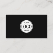 Custom Logo Social Icon QR Code Professional Black Visitekaartje (Voorkant)
