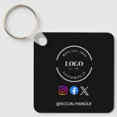 Custom logo Social Media handle QR code website  Sleutelhanger (Voorkant)