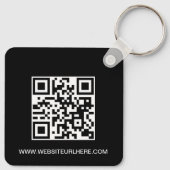 Custom logo Social Media handle QR code website  Sleutelhanger (Achterkant)