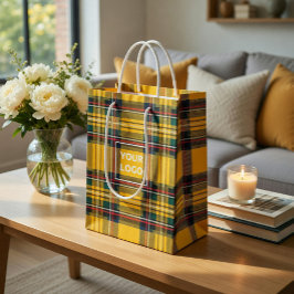 Custom Logo Tartan Paper Gift Bag Medium Cadeauzakje