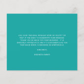 Custom Logo Teal Budget Thank You Card (Achterkant)