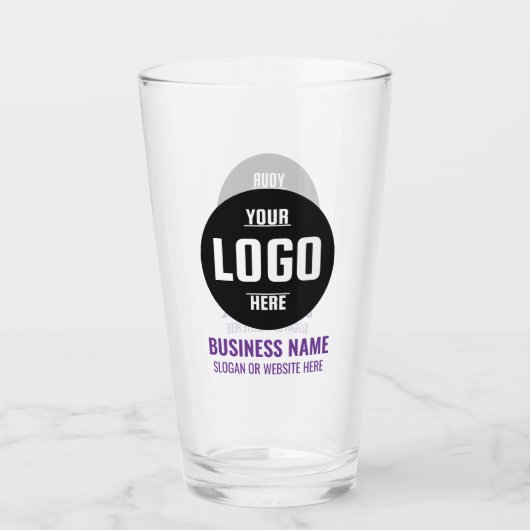 Custom Logo & Text 16oz Personalized Beer Glass Glas (Achterkant)
