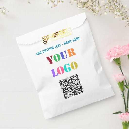 Custom Logo Text and QR Code Favor Bags Template Bedankzakje (Gezegeld)
