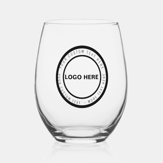 Custom Logo & Text Beer Glass | Personalised Gift Wijnglas Zonder Voet (Achterkant)
