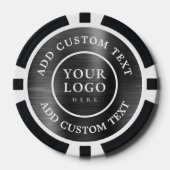 Custom Logo Text Black Metal Style Business Casino Poker Chips (Voorkant)