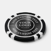 Custom Logo Text Black Metal Style Business Casino Poker Chips (Enkel)