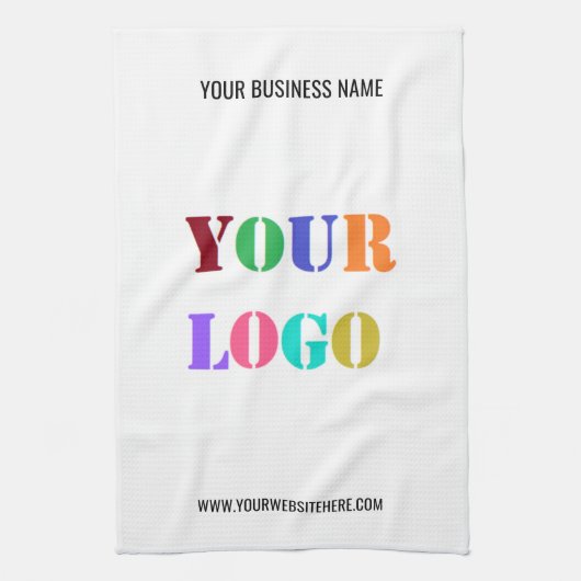 Custom Logo Text Business Kitchen Towel Template Theedoek (Verticaal)