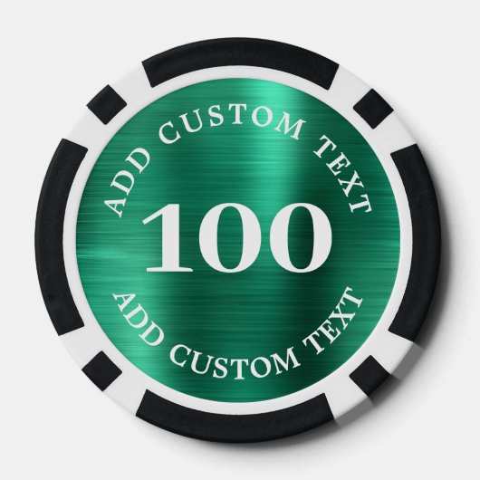 Custom Logo & Text Green Business Casino Night Poker Chips (Achterkant)