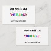 Custom Logo Text Promotional Business Card Example Visitekaartje (Voorkant / Achterkant)