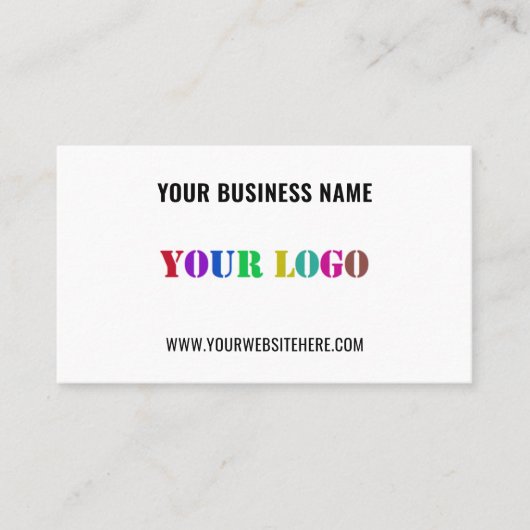 Custom Logo Text Promotional Business Card Example Visitekaartje (Voorkant)