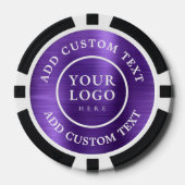 Custom Logo & Text Purple Business Casino Night Poker Chips (Voorkant)