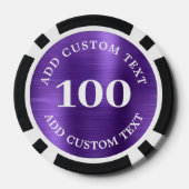 Custom Logo & Text Purple Business Casino Night Poker Chips (Achterkant)