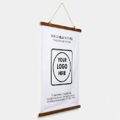 Custom Logo Text Template Hanging Display Design Hangend Wandkleed (Gebogen)