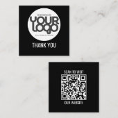 Custom Logo Thank You Cards with QR Code Notitiekaartje (Voorkant / Achterkant)