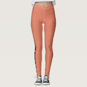 Custom Logo Three Black Stripes Orange  Leggings (Voorkant)