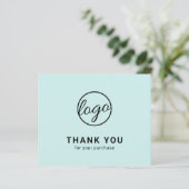 Custom Logo Turquoise Budget Thank You Card (Staand voorkant)