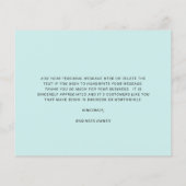 Custom Logo Turquoise Budget Thank You Card (Achterkant)