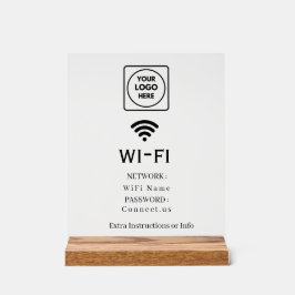 Custom Logo Wi-Fi Network Password Display Sign