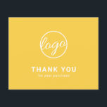 Custom Logo Yellow Budget Thank You Card<br><div class="desc">Custom budget business thank you card featuring a minimalist design with your logo on the front along with "Thank you for your purchase". The backside has your personal message. A basic and plain design that still comes across as professional. This simple thank you card is great for any type of...</div>
