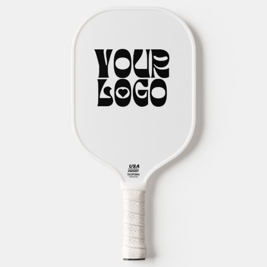 Custom Logo Zwart & Wit Pickleball Paddle (Voorkant)