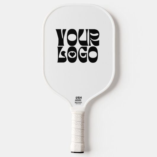 Custom Logo Zwart & Wit Pickleball Paddle (Achterkant)