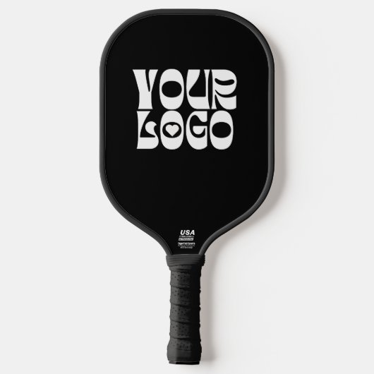 Custom Logo Zwart & Wit Pickleball Paddle (Achterkant)
