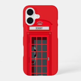 Custom London Red Phone Booth iPhone 16 Hoesje