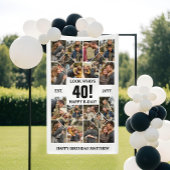 Custom Look Who's 40 Happy Birthday Fotocollage Spandoek