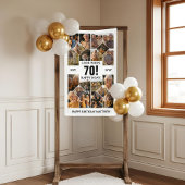 Custom Look Who's 70 Happy Birthday Fotocollage Spandoek