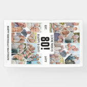 Custom Look Who's 80 Happy Birthday Photo Collage Spandoek (Horizontaal)