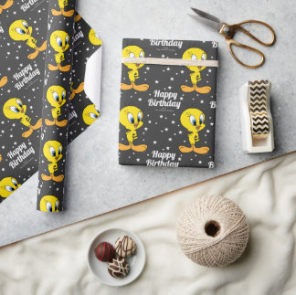 Custom LOONEY TUNES™ TWEETY™ Happy Birthday Cadeaupapier