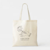 Custom Lotus Hand Meditation Instructor Tote Bag (Achterkant)
