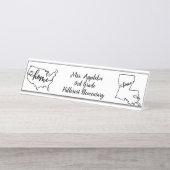 Custom Louisiana State US Home Line Art Bureau Naambordje (Voorkant)