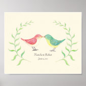 Custom Love Bird Art Poster Print Weddenschap Gift (Voorkant)